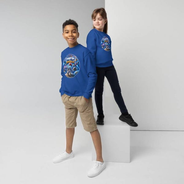 McXine® Pump Op That Sparkle!™ Youth Crewneck Sweatshirt – Xinetje Space Adventure