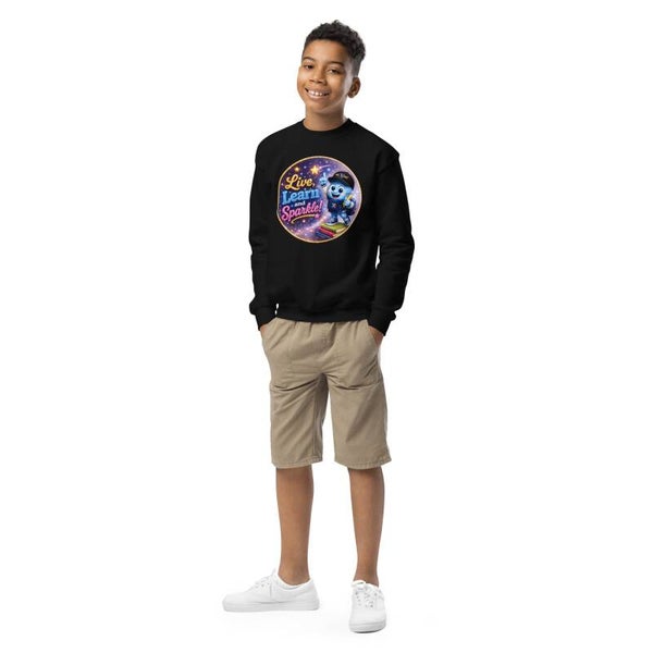 Live, Learn and Sparkle! Kids Crewneck Sweatshirt | Keep That Sparkle!™