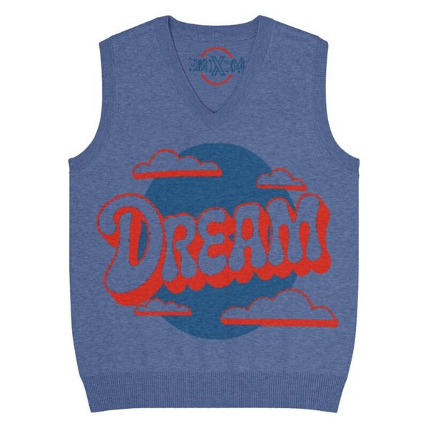 Dream – Retro Graphic Knit Vest | 70s Boho Unisex Sweater Vest