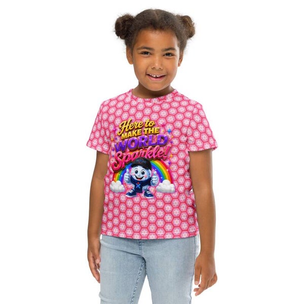 Here to Make the World Sparkle! Kids All-Over-Print T-Shirt | McXine™