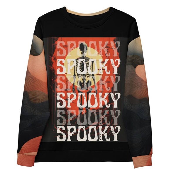 Spooky Halloween Sweatshirt – All-Over Print Recycled Unisex Sweatshirt