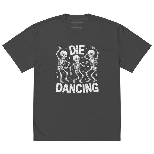 Die Dancing Oversized Faded T-Shirt – Funny Skeleton Dance Graphic | Unisex Streetwear | McXinetje-McXine