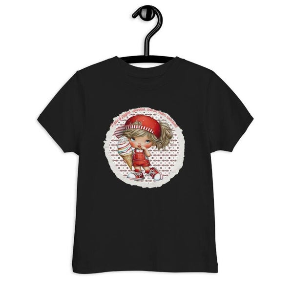 Sweet Ice Cream Girl Toddler T-Shirt – Cute Vintage Doll Design | Adorable Gift for Baby Girls | McXinetje-McXine