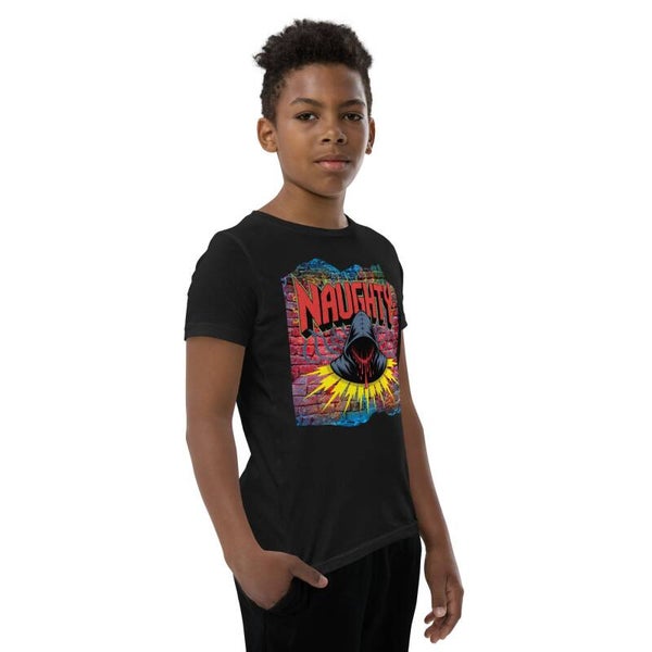 Naughty Graffiti Kids Youth T-Shirt – Bold Street Art Design | Edgy Gift for Kids & Teens | McXinetje-McXine