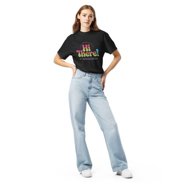 Hi There! Retro Graphic T-Shirt | Groovy 70s Colourful Tee | Fun Gift for Her | McXinetje