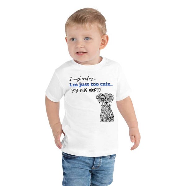 I'm Just Too Cute For This World! | Kids Short Sleeve Tee | Funny Dog Print | McXinetje