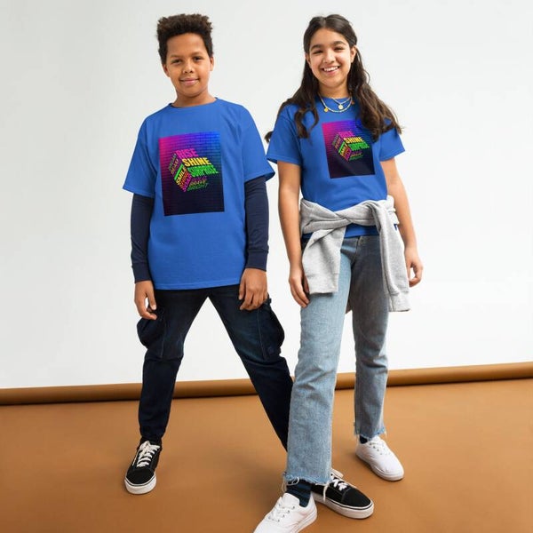 Rise Shine Conquer Youth T-Shirt | Neon Typographic Print | McXinetje