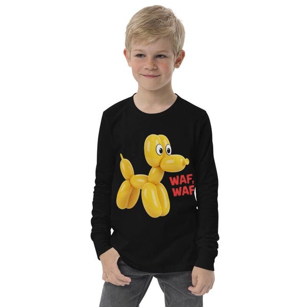 Waf Waf! Kids Long Sleeve Tee | Balloon Dog Graphic | McXinetje-McXine
