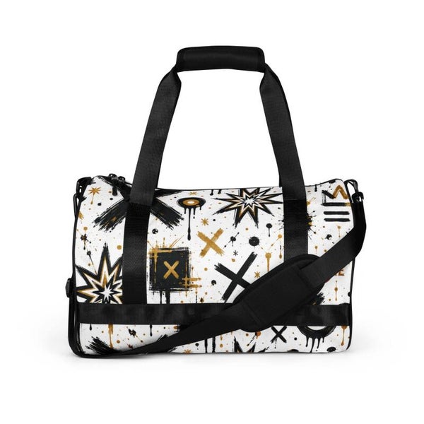 X Mark the Spark™ | Gym & Duffle Bag | Bold Black & Gold All-Over Print | McXinetje-McXine