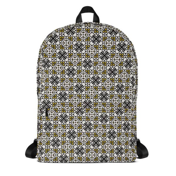 Spark & Rhythm™ | Backpack | Monochrome X & Star Tile Print | McXinetje-McXine