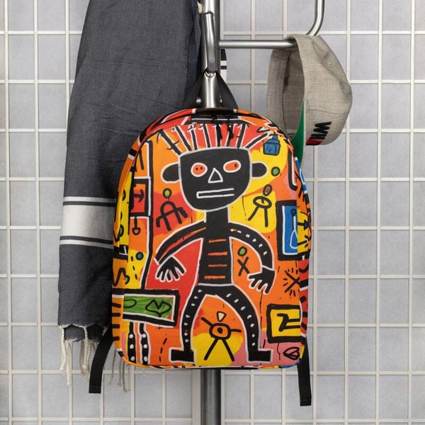 Street Art Graffiti Backpack | Basquiat-Inspired Bold Print | McXinetje