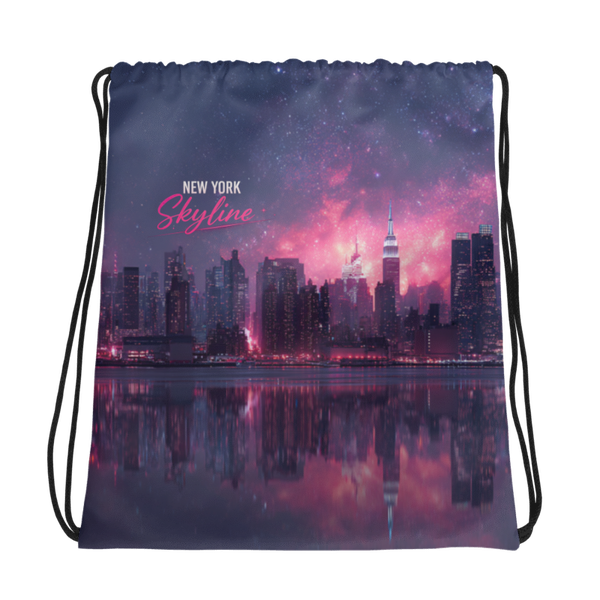 McXine® New York Skyline Drawstring Bag – City Nights Edition | Sports & Gym Bag