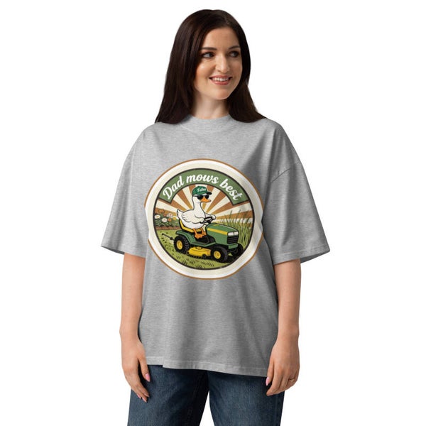 Dad Mows Best | Funny Father's Day Organic Oversized T-Shirt