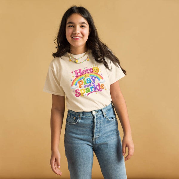 Here to Play and Sparkle Kids T-Shirt | Keep That Sparkle!™