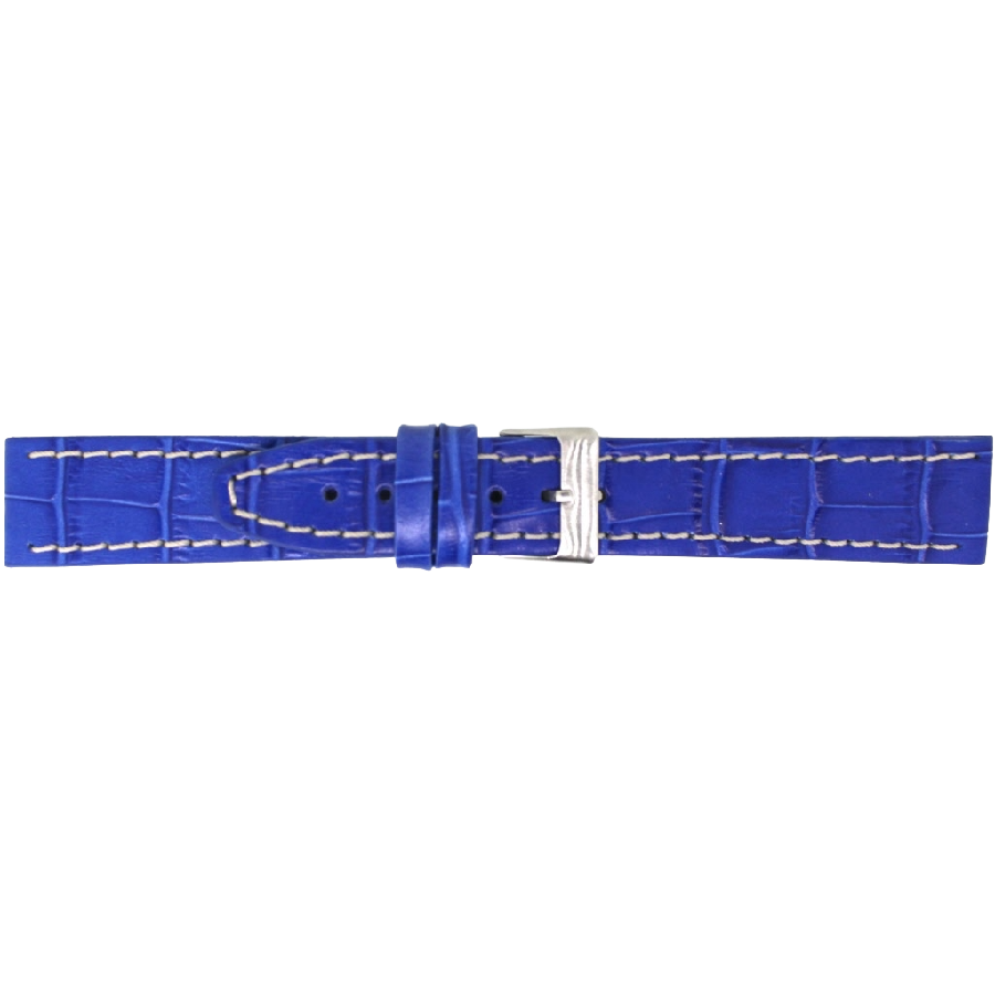 Horlogeband Leer Blauw 18mm