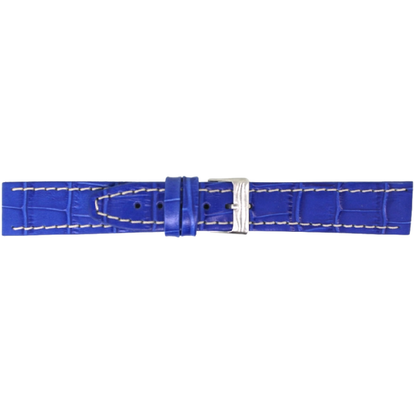 Horlogeband Leer Blauw 18mm