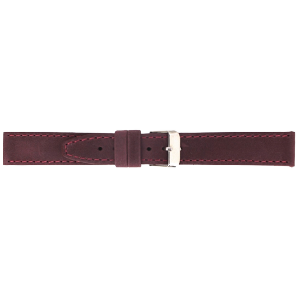 Horlogeband Leer Bordeauxrood