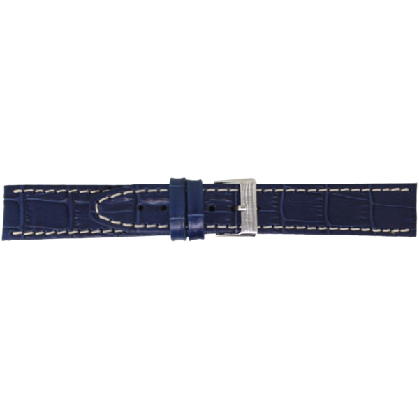 Horlogeband Leer Donkerblauw 18mm