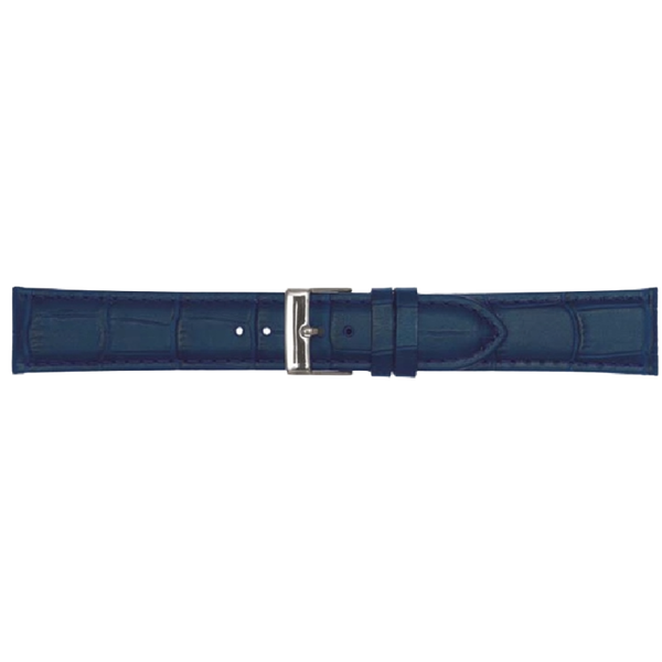 Horlogeband Leer Donkerblauw 18mm