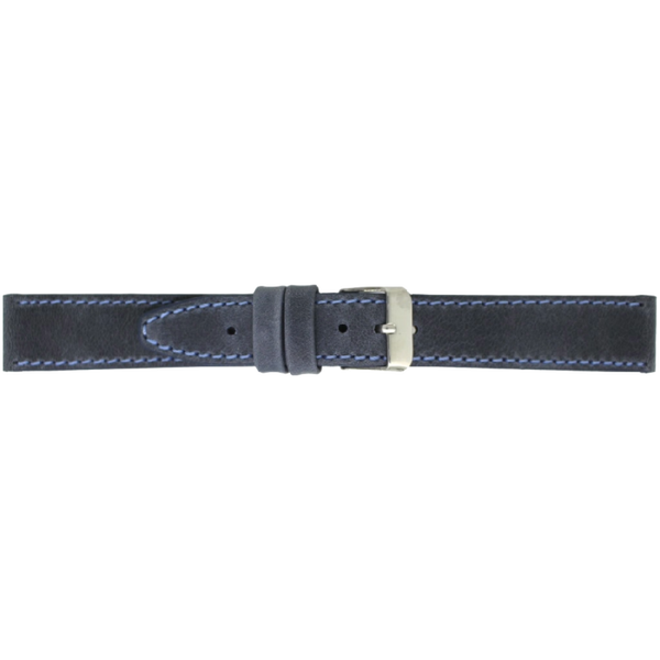 Horlogeband Leer Donkerblauw
