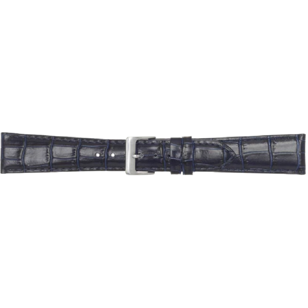 Horlogeband Leer Donkerblauw XL