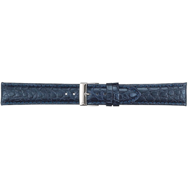 Horlogeband Leer Donkerblauw XL