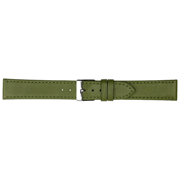 Horlogeband Leer Donkergroen 20mm