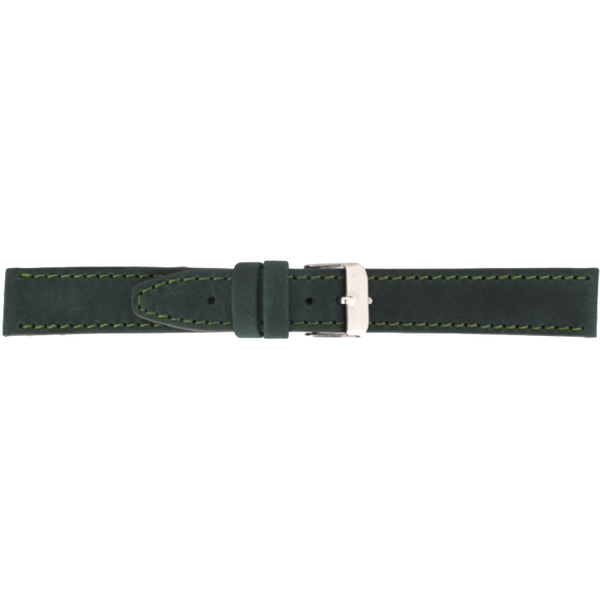 Horlogeband Leer Donkergroen 20mm
