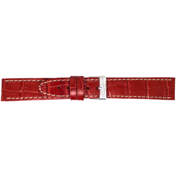 Horlogeband Leer Rood 20mm