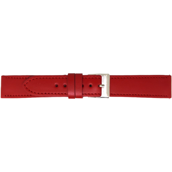 Horlogeband Leer Rood 22mm