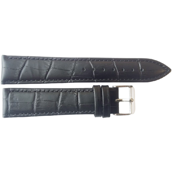 Horlogeband Leer Zwart