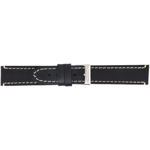 Horlogeband Leer Zwart