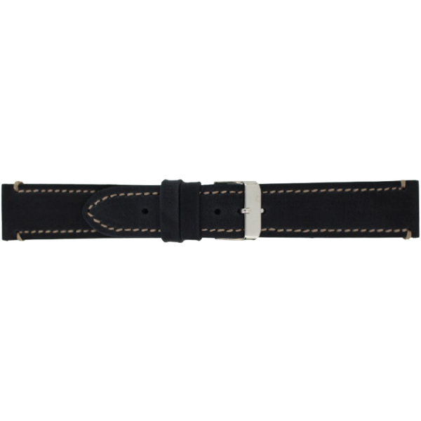 Horlogeband Leer Zwart