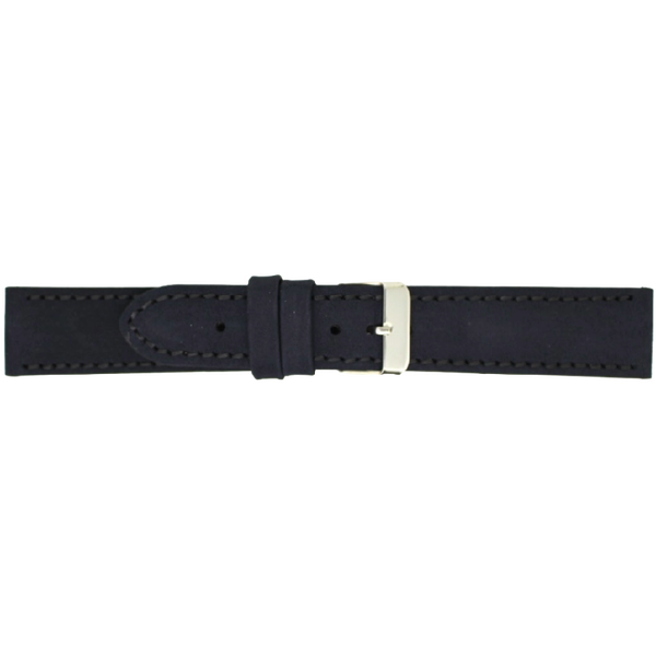 Horlogeband Leer Zwart 22mm