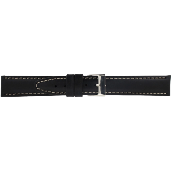 Horlogeband Leer Zwart 20mm