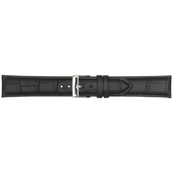 Horlogeband Leer Zwart 22mm