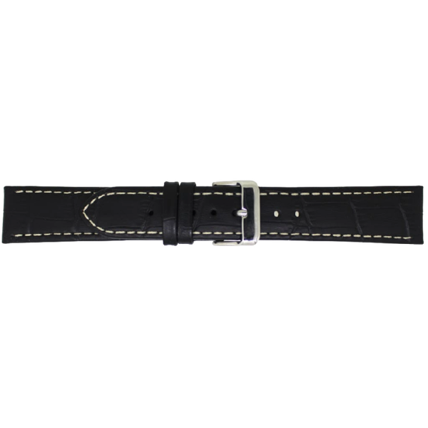 Horlogeband Leer Zwart XL