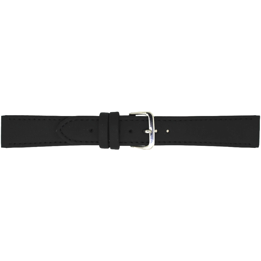 Horlogeband Leer Zwart XL
