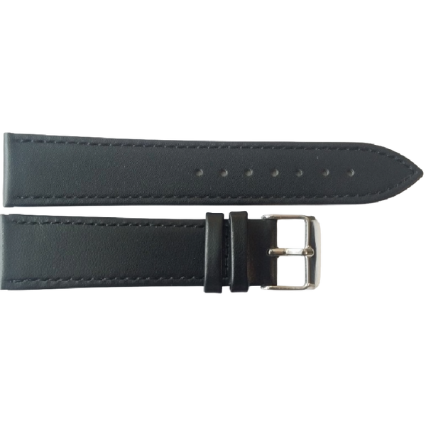 Horlogeband Leer Zwart XL