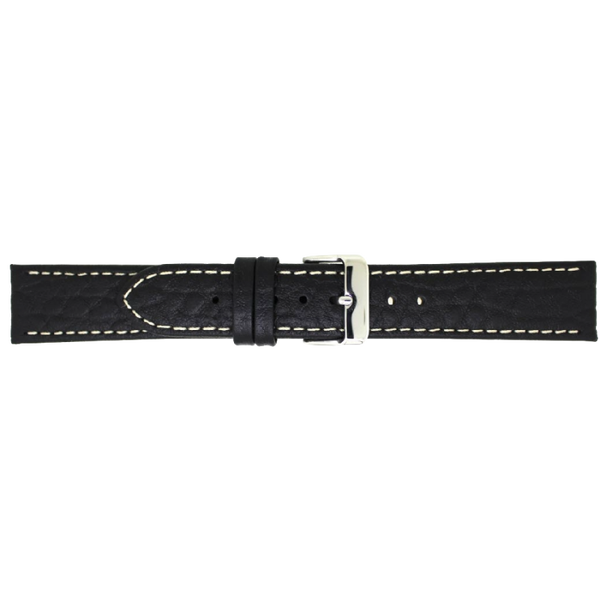 Horlogeband Leer Zwart XL