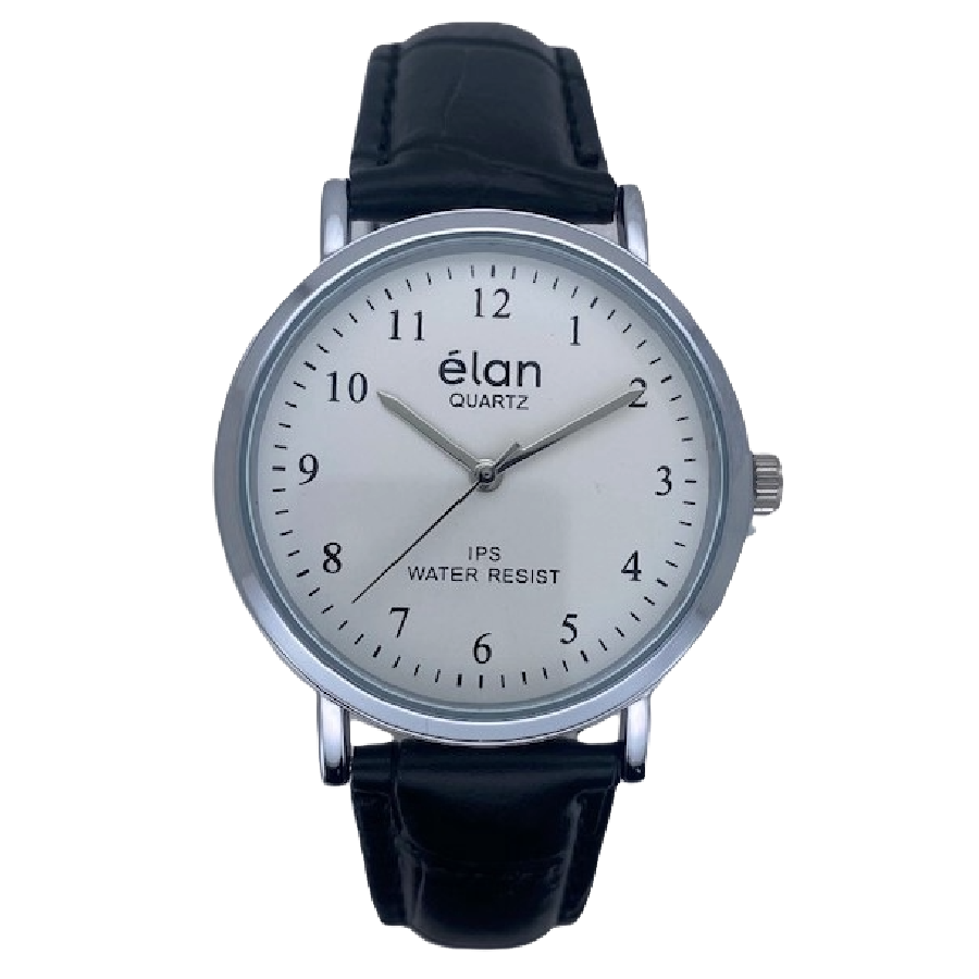 ÉLAN Dameshorloge Zilver Metaal Leren Band - EL003.1