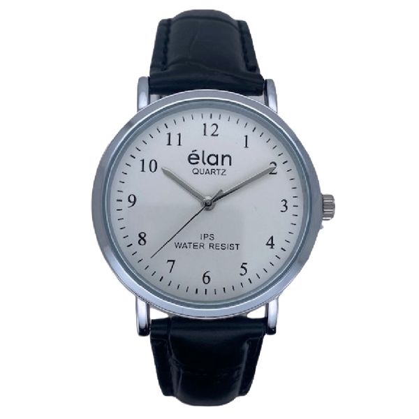 ÉLAN Dameshorloge Zilver Metaal Leren Band - EL003.1