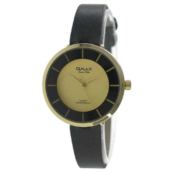 OMAX Dameshorloge Goud Metaal Leren Band - X011