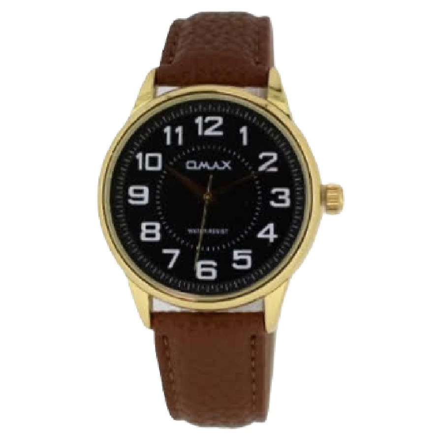 OMAX Herenhorloge Goud Metaal Leren Band - X120