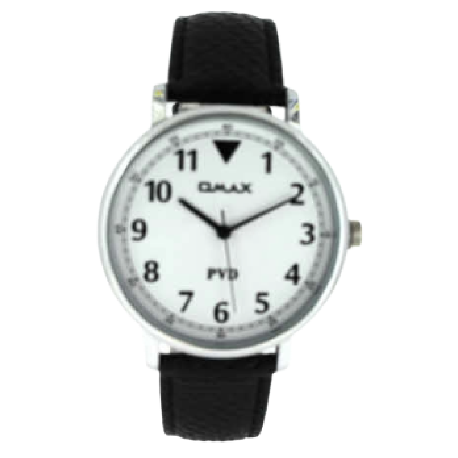 OMAX Herenhorloge Zilver Metaal Leren Band - X100
