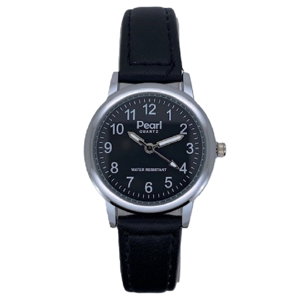 PEARL Dameshorloge Zilver Metaal Leren Band - 10/PDL002