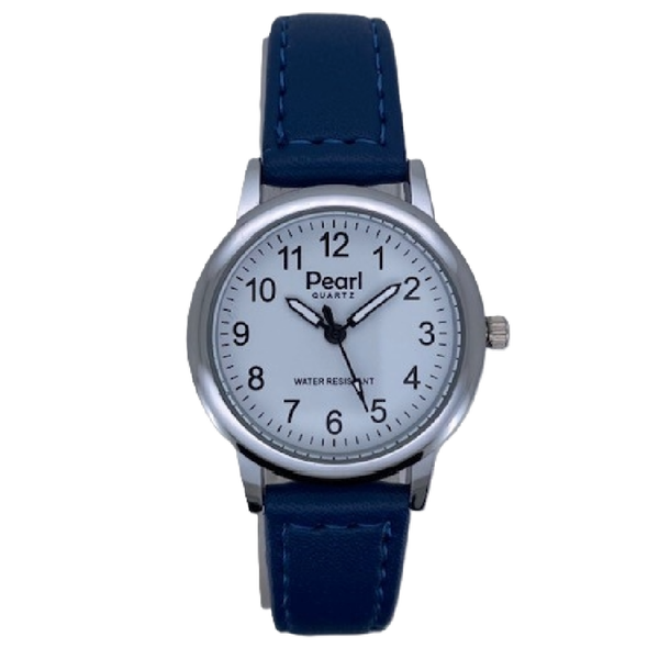 PEARL Dameshorloge Zilver Metaal Leren Band - 10/PDL007