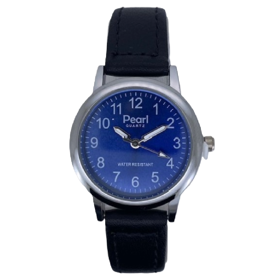 PEARL Dameshorloge Zilver Metaal Leren Band - 10/PDS023