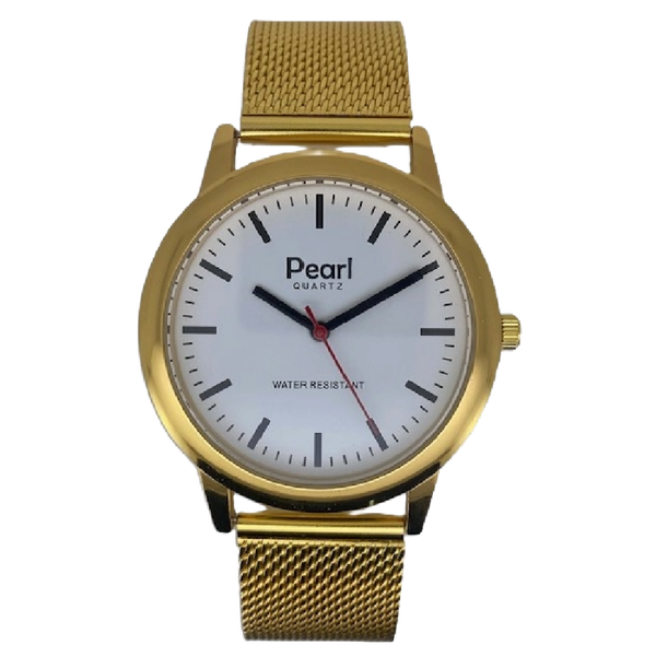 Pearl Herenhorloge Goud Milanese Band - 10/PL003G.M