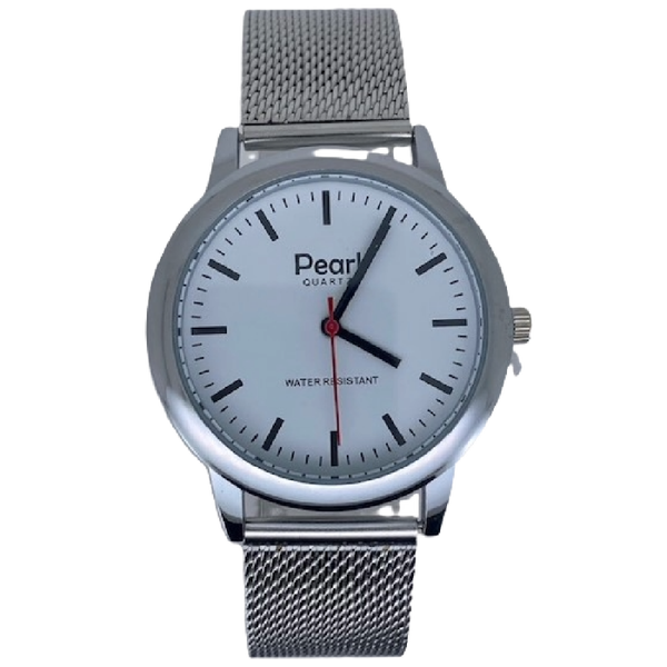 Pearl Herenhorloge Zilver Milanese Band - 10/PL003S.M
